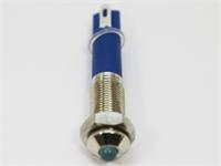 LED INDICATOR 6mm CONVEX PANEL MOUNT BLUE 12VDC 20mA IP65. [AVL6D-NDB12]