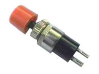 Panel-Mount Push Button Switch • Momentary • Form : SPST-0-(1) • 1A-125VAC • Solder-Lug • Red-Button [DS193R]