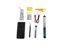 15-IN-1 Soldering Kit: Includes a 220V 60W Soldering Iron, Desoldering Pump, Five Soldering Tips, Solder, Soldering Iron Stand with Cleaning Sponge, Soldering Tweezer, Wire Stripper Cutter, and two Electronic Wires, All neatly organized in a PU Carry Bag. [HKD 60W 15PC SOLDER KIT SA PLUG]