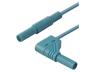 4mm PVC Safety Test Lead with 1mm sq. Straight Shroud Plug to 90° Angled Shroud Plug in Black 200 cm in length [MLS-WG 200/1 BLUE]