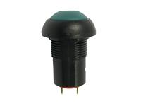 IP67 Non-Illuminated Latching Push Button Switch • Form : SPST-0-(1) • 17mm Round Black Bezel • Green Button • Solder-Lug [PBRL171ATLE5]