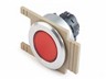 Push Button Actuator Illuminated Momentary • Red Flush Lens • Metallic Silver 35mm Flush Bezel [P351MRS]