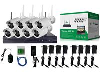 NVR 8CH WIFI Kit 2MP SP, Dual Stream H.264. Fast P2P Free DDNS,300m Transmission, Line of Sight, INCLUDES 8X IR Array WIFI Cameras, with 8X 12V 2A PSU, Free CMS and Mobile Application, Mouse & LAN Cable. [NVR 8CH WIFI KIT 2MP SP]