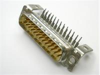 25 way Male D-Sub Connector with PCB Right Angle termination and Stamped Pins [DB25P1A1N-AMPH1]