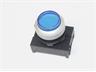 Push Button Actuator Switch Illuminated Momentary • Blue Raised Lens • Metallic Silver 30mm Bezel [P302MBS]