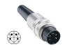 Inline DIN Circular Cable Plug Connector • Locking Type with threaded joint, ground contact • 4 way • Solder • 250VAC 5A • Cable ø4~6mm • IP40 [SV40M]