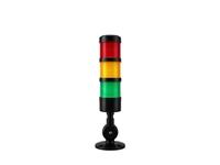 Industrial LED Tubular Econo Beacon Lamp 3 Layer Continuos Red/Yellow/Green 24VDC NPN with Foldable Mounting Base 64mm Ø x 329mm with Flylead IP20 [CLX-MSL-301-BN-RYG]