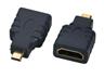 Adaptor HDMI-Female to HDMI(Micro)-Male Straight Gold Plated Contacts in Black [ADAPTOR HDMI F/MICRO MALE ST]