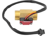 Water Flow Sensor ZJ-B7 Consists of a Copper Body, A Water Rotor, and a Hall-Effect Sensor. [BDD G1/2IN WATER FLOW SENS BRASS]