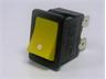Miniature Rocker Switch • Form : DPST-1-0 • 16A-250 VAC • Solder Tag • 19x13mm • Yellow Curved Actuator • Marking : • [MR6210-C6HBY]