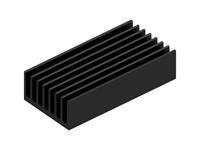 Heatsink Extruded 3K/W Black Anodised H=25mm W=50mm L=100mm with 4 Pre Drilled Holes [SK567-100SA SL]