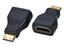 Adaptor HDMI-Female to HDMI(Mini)-Male Straight Gold Plated Contacts in Black [ADAPTOR HDMI F/MINI MALE ST]