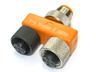 M12 T-CONNECTOR 2 FEMALE 1 MALE WIRED THROUGH 1 TO 1 [ASBS 2 M12-5-1-1]