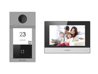 Hikvision IP Video Intercom Kit - Includes: 1 Button Villa Door Station DS-KV8113-WME1(C) - 1x7-inch TFT Touch Screen DS-KH6320-WTE - 1x4 Port Standard PoE Switch, 1x DS-KABV8113-RS/Surface, 1x16GB TF Card, 5xKey Fob, 1xAdministrator Card, 1xPSU [HKV DS-KIS604-S]