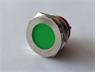 Vandal Resist Pilot Lamp 22mm Flat Green Dot LED 24VDC 15mA- IP67 - Nickel Plated Brass [AVL22F-NDG24]