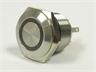 Ø16mm Vandal Proof Stainless Steel IP65 Push Button and Red 12V LED Ring Illuminated Switch with 1N/O Momentary Operation and 2A-36VDC Rating [AVP16F-M1SCR12]