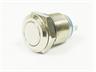Ø12mm Vandal Proof Nickel Plated Brass IP65 Push Button Switch with 1N/O Momentary Operation and 2A-36VDC Rating [AVP12F-M1N]