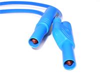 4mm Stackable PVC Safety Test Lead with 1mm sq. Straight Shroud Plug to Shroud Plug in Blue 50 cm in length [MLS-WS 50/1 BLUE]