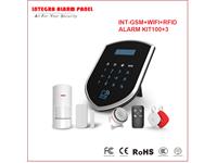 Shield Design, Integra GSM+WIFI Alarm Kit With RFID And Touch LCD Screen, 10 Wireless Zones (8 Sensors Per Zone) +3 Wired Zones, Supports Max 8 Remotes+10 RFID Tags [INT-GSM+WIFI+RFID ALARM KIT100+3]