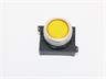Push Button Actuator Switch Illuminated Momentary • Yellow Flush Lens • Metallic Silver 30mm Bezel [P301MYS]
