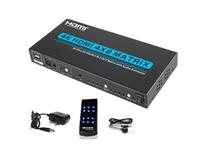 HDMI 4x2 MATRIX with EDID , 4K HDMI 1.4 ,3D Ultra with Audio Extractor, Connect ANY 4 HDMI Sources to any 2 HDMI Display Outputs, Includes 5V 2A PSU. Remote Control and IR Receiver. [HDMI MATRIX CST-2042]