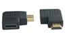 Adaptor HDMI-Male to HDMI-Female Right Side Flat 90° Gold Plated Contacts in Black [ADAPTOR HDMI M/F90RS]