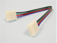 Led RGB Cable for 10mm strips with Strip Connectors on both ends of the Cable [LED RGB JOINERS ON CABLE]