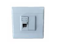 Wall Mount Face Plate 4X4 PVC 8W RJ45 Single CAT6A, Includes Keystone & Collar [NY-SA8P8C6ASW]
