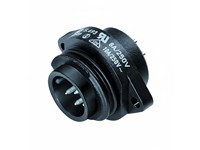 Circular Connnector - RD24 Style Binder 7 Pole (6P+Earth) Panel Flange Mount Male Solder Term. 10A/250VAC .IP67 -VDE Approved [09-4227-00-07]