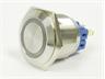 Ø25mm Vandal Proof Stainless Steel IP67 Push Button and Red 12V LED Ring Illuminated Switch with 1N/O 1N/C Latch Operation and 5A-250VAC Rating [AVP25F-L3SCR12]