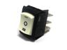 Miniature Rocker Switch • Form : DPDT-(1)-0-1 • 10A-250 VAC • Solder Tag • 19x13mm • White Curved Actuator • Marking : I / O / II [MR327-C6BW]