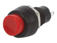Midget Push Button Switch • Alternate • Form : SPST-1-0-A • 3A-125 VAC • Red-Button • Round Actuator [DS450R]
