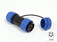Male Circular Connector • Plastic Screw-Lock Cable-End Recpt • 5 Pole • IP68 [XY-CC210-5P-II-1C]