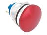 Vandal Resist PB SW 22mm Momentary Mushroom Button, RED. 1N/O  5A-250VAC - Alum/Zinc Alloy - Screw Terminal [AVP22MW-M1AZ-R]