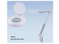 Magnifier Lamp LED, Top Quality Optics Round with Cover and White Clamp Mount [MLP-LED1260A CTRX5]
