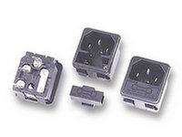 Push In Power Inlet • with Built-In 5x20mm Fuse Holder • Fast-On Tab 6.3mm • 3 way [6200-43/1,5MM]