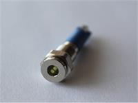 LED Indicator 6mm Flat Panel Mount Yellow Dot 12VDC 20mA IP65 - Nickel Plated Brass [AVL6F-NDY12]