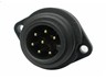 Circular Connector - RD24 Style Econo Series 7 Pole (6P+Earth) Panel Flange Mount Male Solder Terminal. 10A/250VAC. IP67 [CA6GS-E]