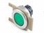 Push Button Actuator Illuminated Latching • Green Flush Lens • Aluminium 35mm Flush Bezel [P351LGA]