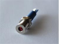 6mm LED Indicator Flat Panel Mount Red Dot 24V AC/DC 20mA IP65 - Nickel Plated Brass [AVL6F-NDR24]