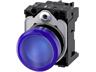 SIRIUS ACT Indicator Lights, 22 mm, Round, Metal, Shiny, Blue, Lens, Smooth, with Holder, LED Module with Integrated LED 230 V AC, Screw Terminal [3SU1156-6AA50-1AA0]