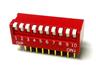 Piano Type DIP Switch • Pitch : 2,54mm • Form : 1A-SPST(NO) • 25mA-24VDC • 400gf max • PCB-Thru-Hole Straight [KTP10]