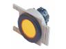 Push Button Actuator Switch Non-Illuminated Momentary • Yellow Flush Button • Metallic Silver 35mm Flush Bezel [PB351MSY]