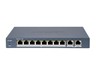 Hikvision Smart Managed 8 Port POE Switch, 8×10/100Mbps PoE Ports, 2×Gigabit RJ45 Port, Total PoE Power Budget 110W, Support STP/RSTP Loop Prevention, Up to 300m Long Range PoE Transmission, 6kV Surge Protection, PSU:54VDC 2.22A [HKV DS-3E1310P-EI]