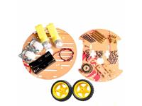 2WD Mini Round Double Deck Smart Car Chassis Kit with Bag [HKD 2WD ROUND 2 TIER CHASSIS KIT]