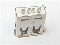 USB “A” Type Female Connector Solder Size-A - similar to XY-USB178A but slightly Shorter and Solder Tabs aligned differently [XY-USB178A-II]