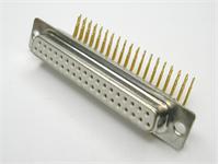 37 way Male D-Sub Connector with PCB Right Angle termination and Machined Pins [DC37P1A1N]