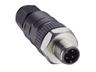 Circular Connector M12 A COD Cable Male Straight. 5 Pole Screw Termination PG9 Cable Entry - Stainless Steel Coupling. [RSCN 5/9]