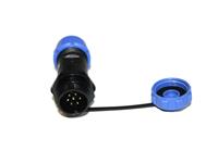 Circular Connector Plastic IP68 Screw Lock Male Cable End Receptacle With Cap 7 Poles 5A/125VAC 5-8mm Cable OD [XY-CC131-7P-II-C]