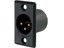 XLR 3 Pole Male Rectangular Panel Connector-27x36mm Flange Black Finish 2x4mm Front Mntg Holes 19mm Panel c/o - Gold over Copper Alloy Solder Contacts 15A 125VAC [XLR-D3MBAU]